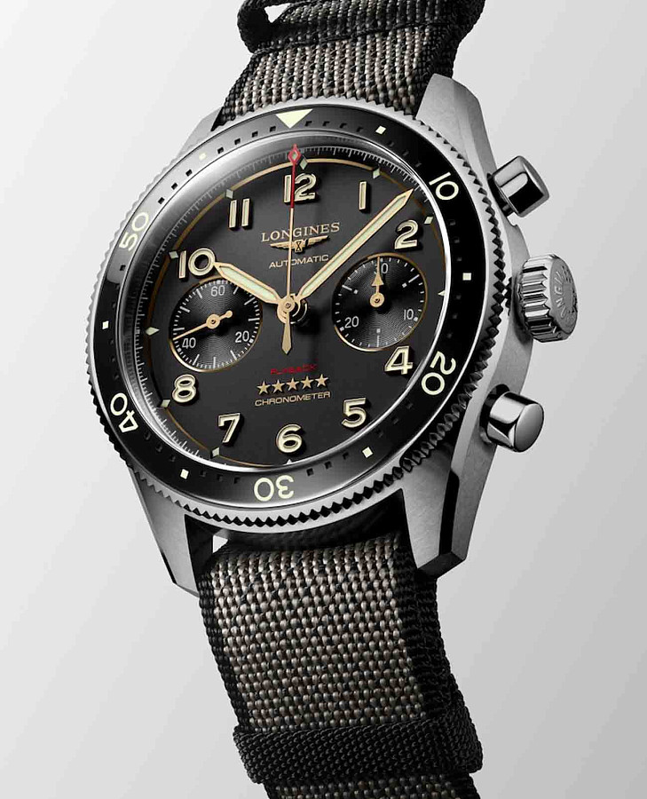 Часы Longines Spirit L3.821.1.53.2 — тканевый, мужские