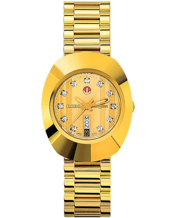 Часы Rado The Original Automatic Diamonds R12413494 — мужские, золотистый
