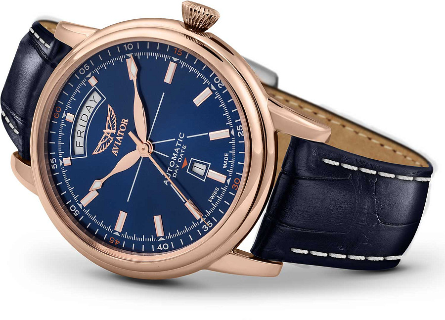 Часы Aviator Douglas Day-Date V.3.20.2.225.4 — механические, металл сталь
