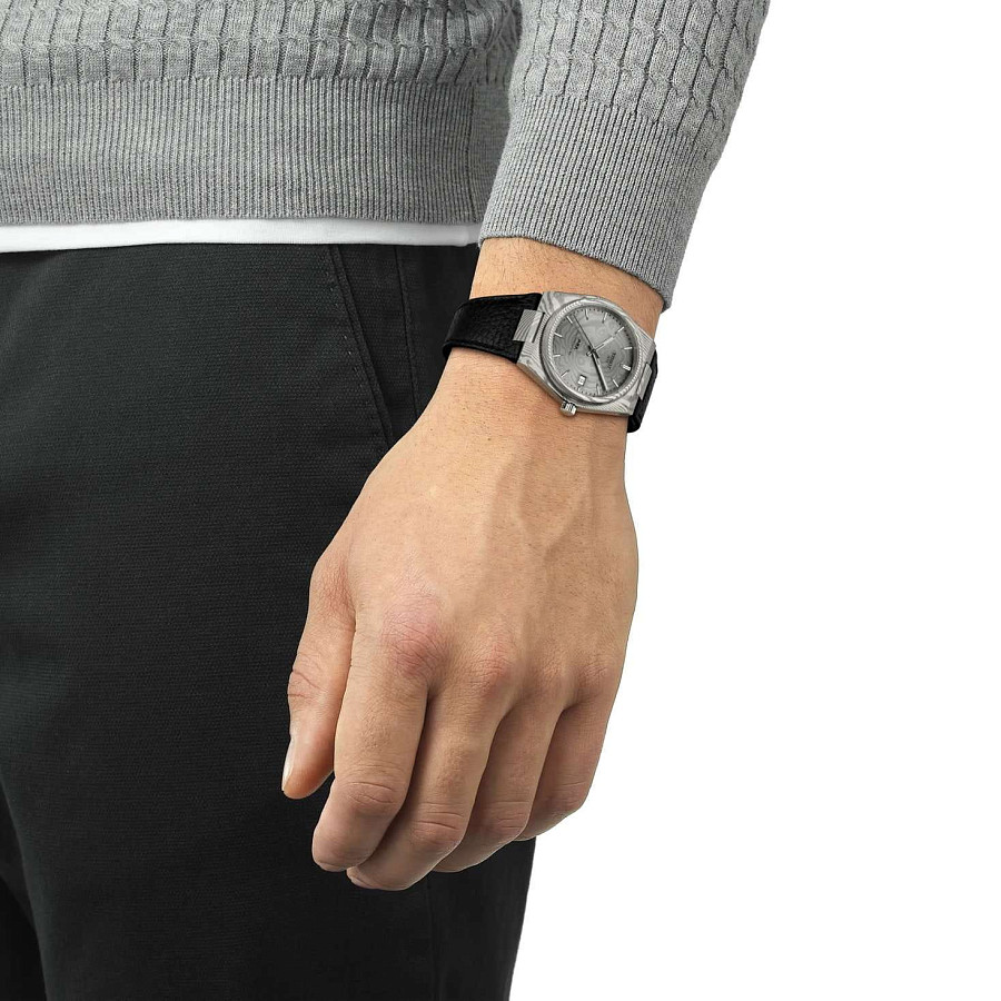 Часы Tissot PRX Damascus Steel 38mm T137.807.96.081.00 — черный, металл сталь