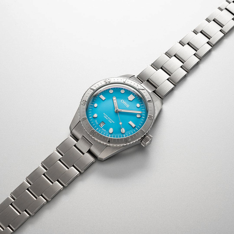 Часы Oris Divers Sixty‑Five 'Cotton Candy' 01 733 7771 4055-07 8 19 18 — нержавеющая сталь, мужские
