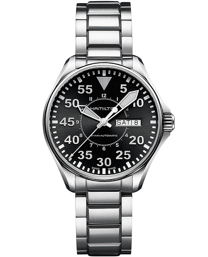 Часы Hamilton Khaki Aviation Pilot Day Date Auto H64425135 — мужские, черный