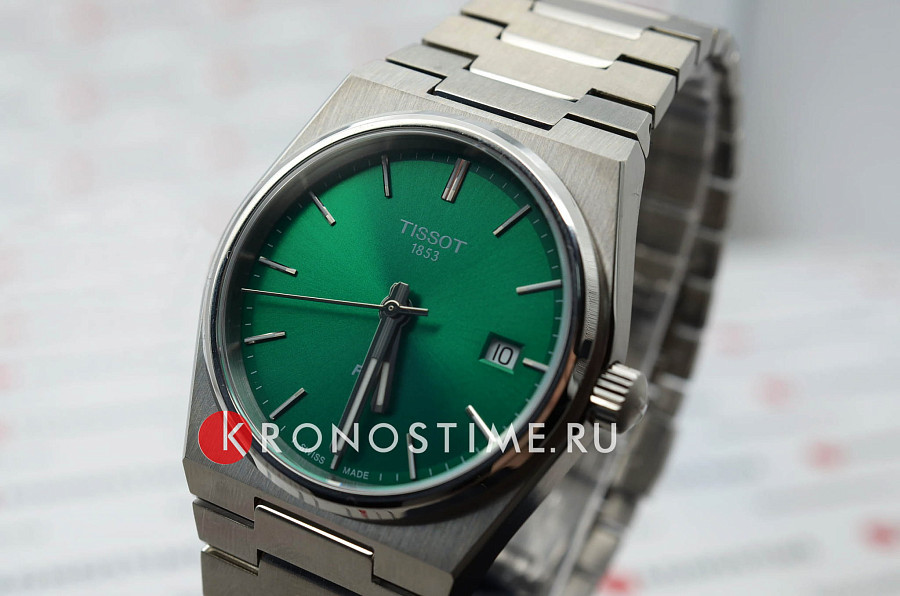 Часы Tissot PRX 35 mm T137.210.11.081.00 — зеленый, сталь металл