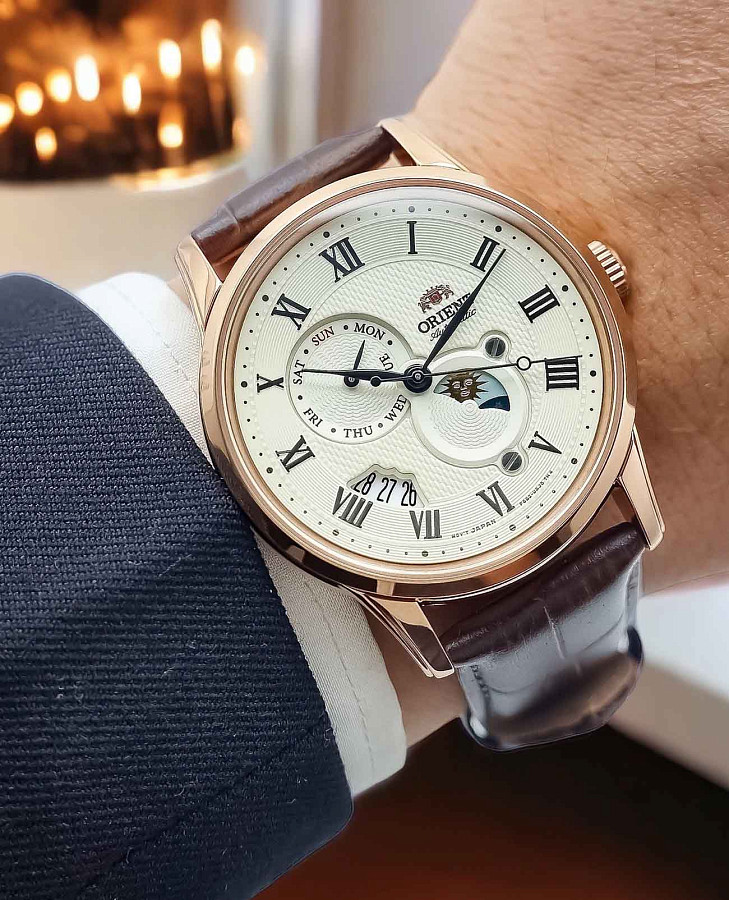Часы Orient Sun & Moon RA-AK0007S (RN-AK0007S) — мужские, артикул RA-AK0007S