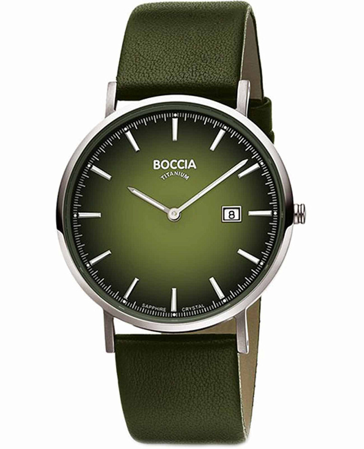 Часы Boccia Titanium 3648-03 — мужские, зеленый
