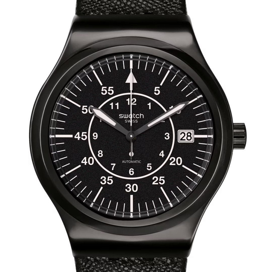 Часы Swatch Irony Sistem51 YIB400 — мужские, кожаный