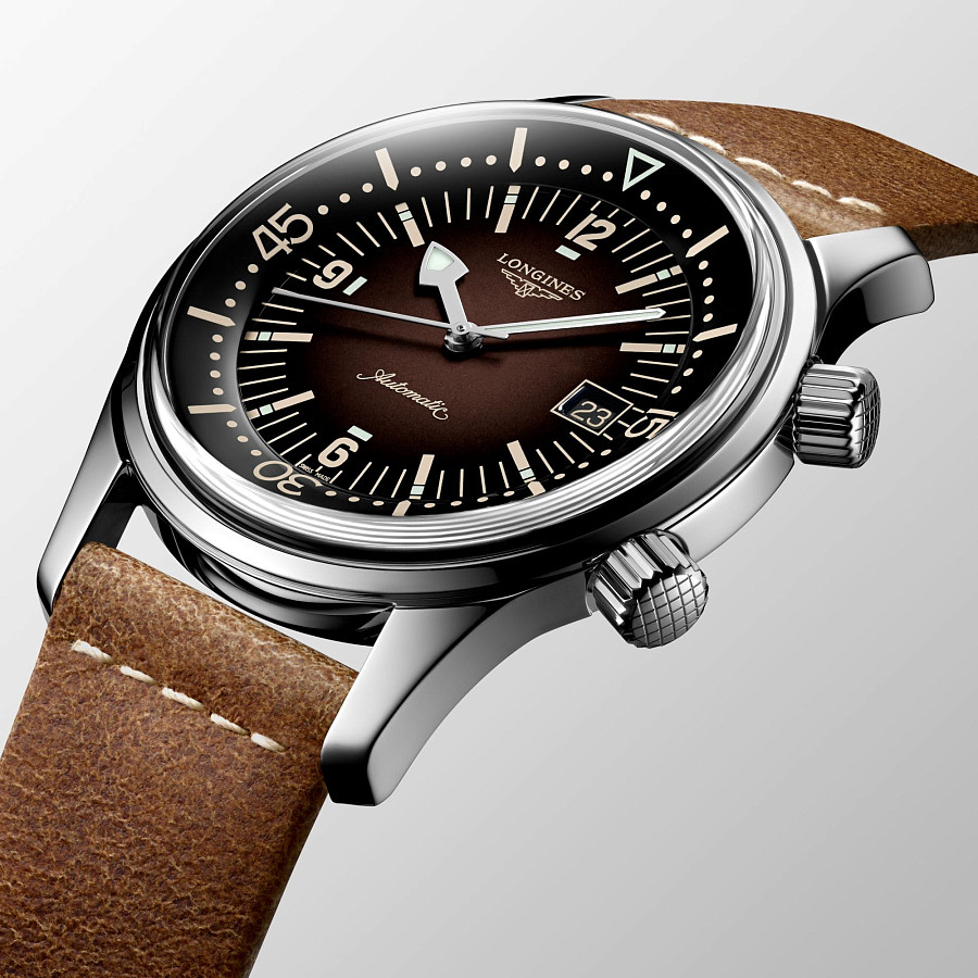 Часы Longines Legend Diver Watch L3.774.4.60.2 — кожаный, мужские