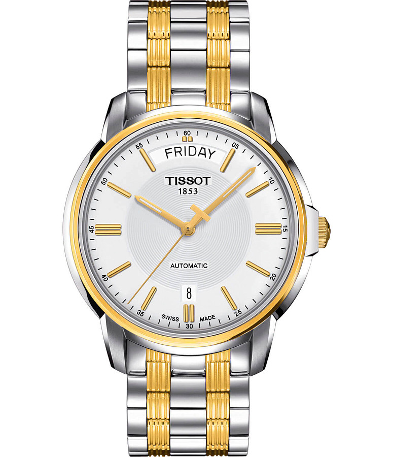 Часы Tissot Automatics III Day Date T065.930.22.031.00 — мужские, белый