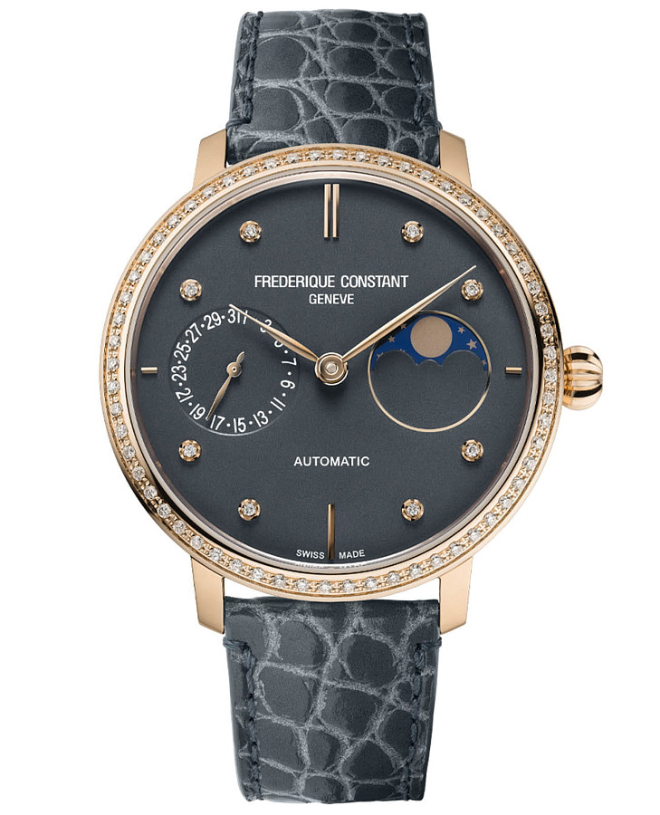 Часы Frederique Constant Slimline Moonphase Manufacture FC-702DND3SD4 — женские, серый