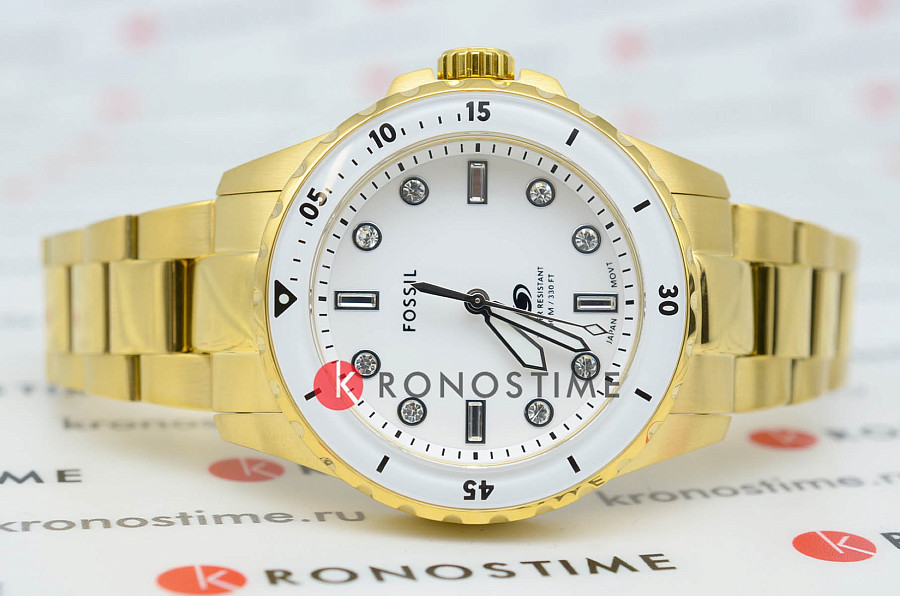 Часы Fossil Blue Dive ES5350 — кварцевые, сталь металл