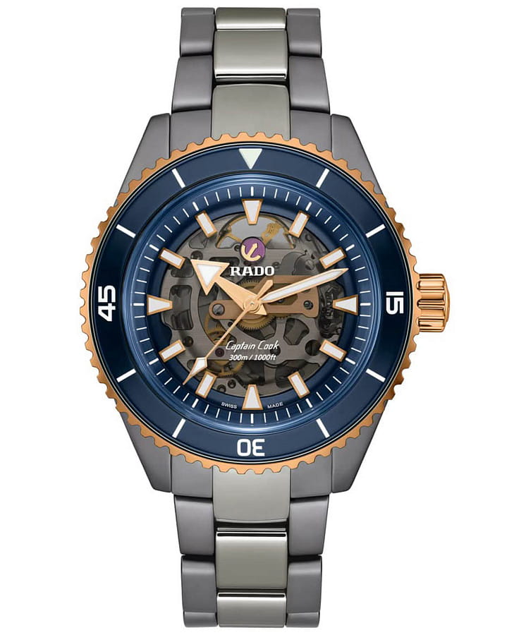 Часы Rado Captain Cook High-Tech Ceramic Skeleton R32148172 — мужские, серый