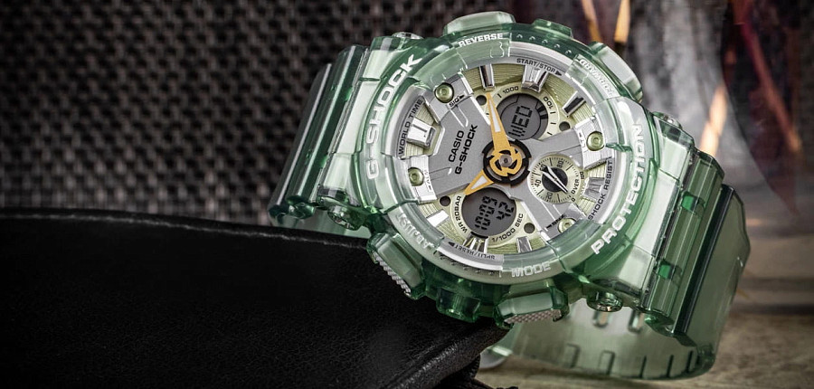 Часы Casio G-Shock GMA-S120GS-3ADR (GMA-S120GS-3A) — женские, зеленый