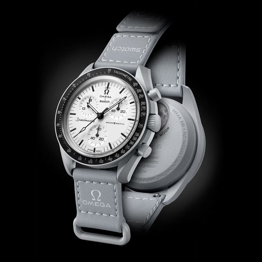 Часы Swatch x Omega Bioceramic Moonswatch 1965 SO33M106 — белый, биокерамика