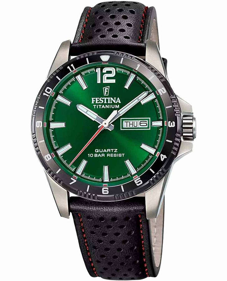 Часы Festina Titanium F20699/3 — мужские, зеленый