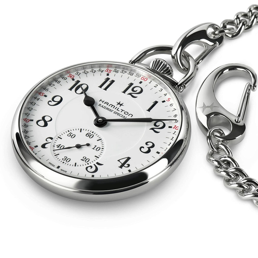 Часы Hamilton American Classic Railroad Pocket Watch Limited Edition H40819110 — сталь металл, Швейцария