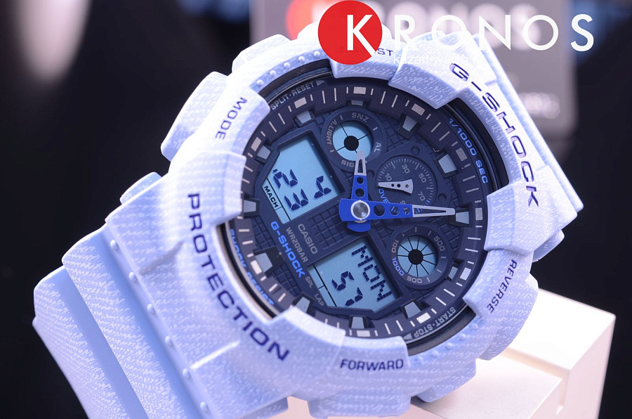 Часы Casio G-Shock GA-100DE-2A — электронные, пластик