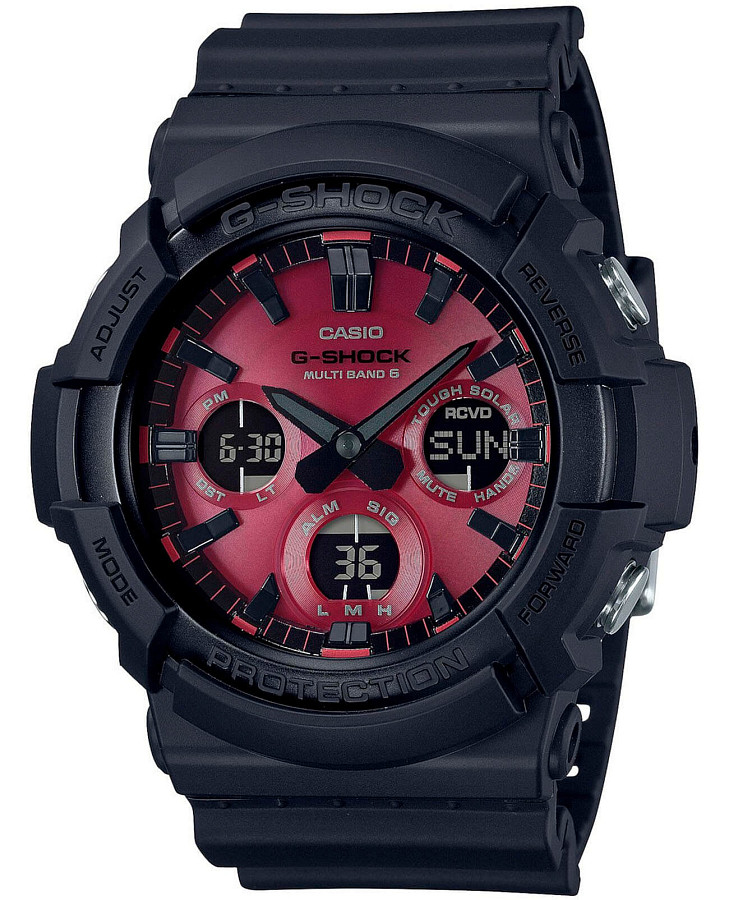 Часы Casio G-Shock GAW-100AR-1A — мужские, красный