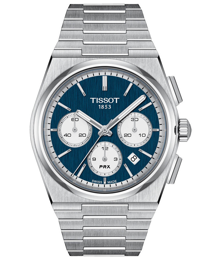 Часы Tissot PRX Automatic Chronograph T137.427.11.041.00 — мужские, синий