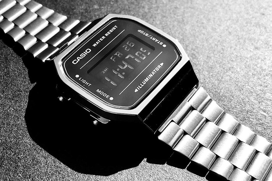 Часы Casio Collection A-168WEM-1 — нержавеющая сталь, мужские