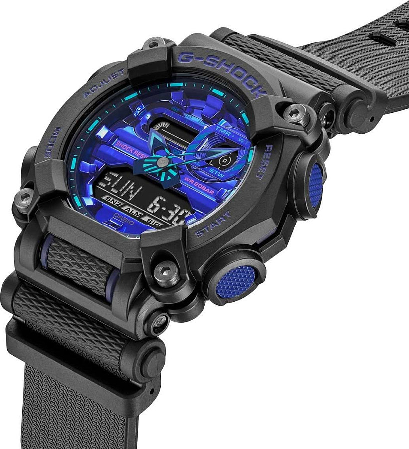 Часы Casio G-Shock Virtual Blue GA-900VB-1AER — мужские, пластик