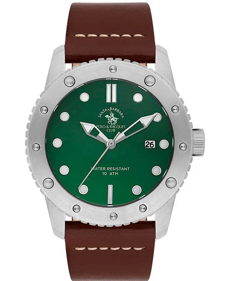 Часы Santa Barbara Polo & Racquet Club SB.8.10001-3 — мужские, зеленый