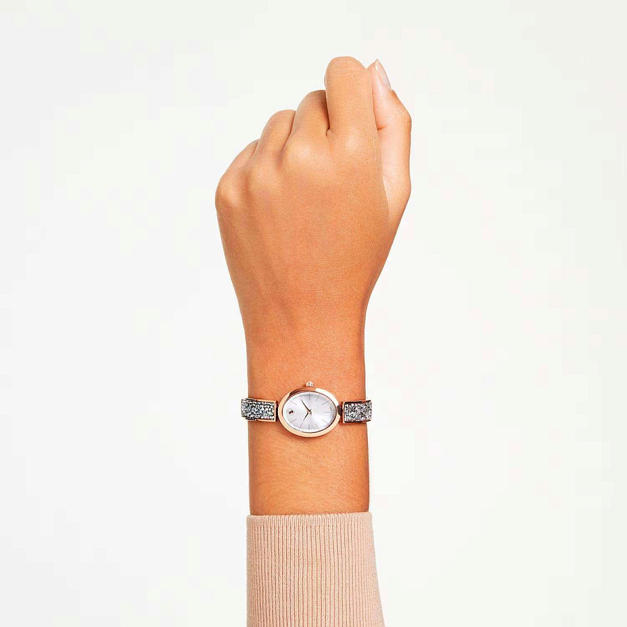 Часы Swarovski Crystal Rock Oval 5656851 — серебристый, металл сталь