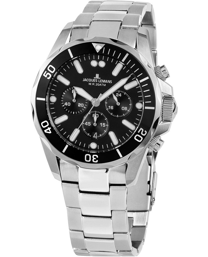 Часы Jacques Lemans Sport 1-2091F — мужские, черный