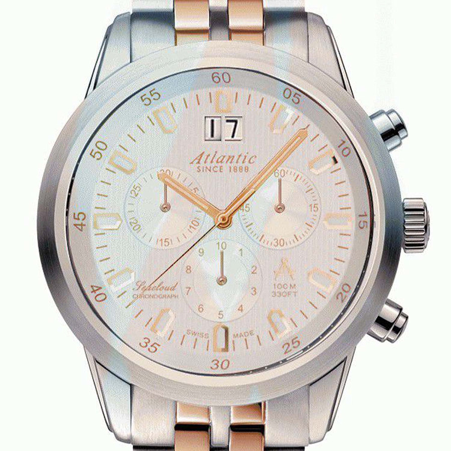 Часы Atlantic Seacloud Chronograph 73465.43.21R — кварцевые, металл сталь