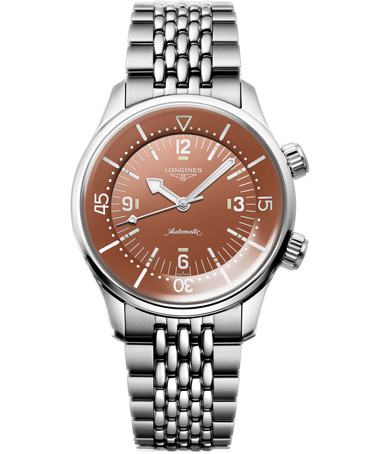Часы Longines Legend Diver L3.764.4.96.6 — мужские, оранжевый