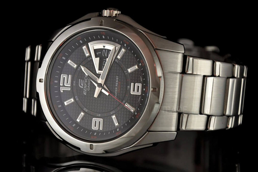 Часы Casio Edifice EF-129D-1A — мужские, нержавеющая сталь