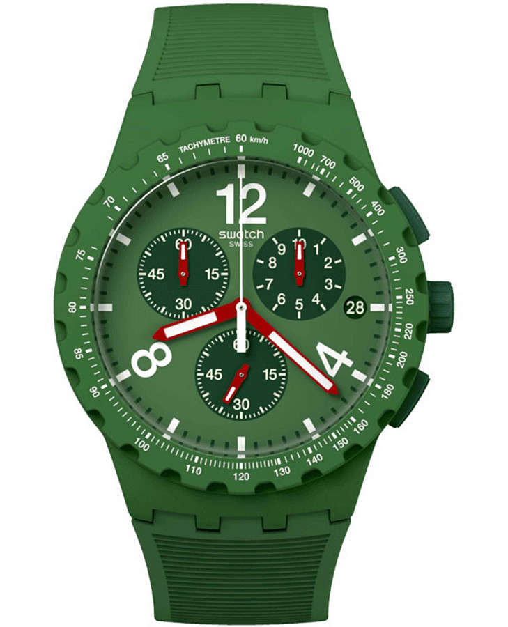 Часы Swatch Chrono 42 Standard SUSG407 — мужские, зеленый