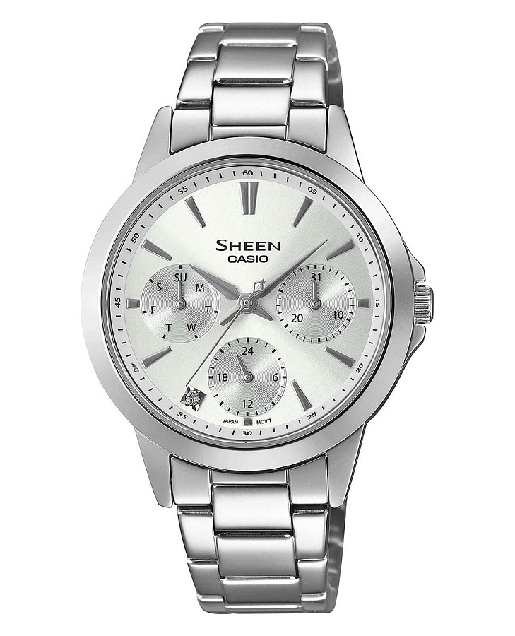 Часы Casio Sheen SHE-3516D-7A — женские, серебристый