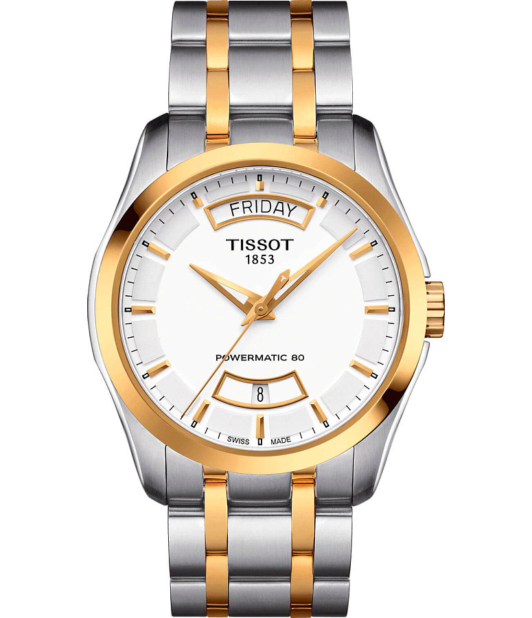 Часы Tissot Couturier Powermatic 80 T035.407.22.011.01 — мужские, белый