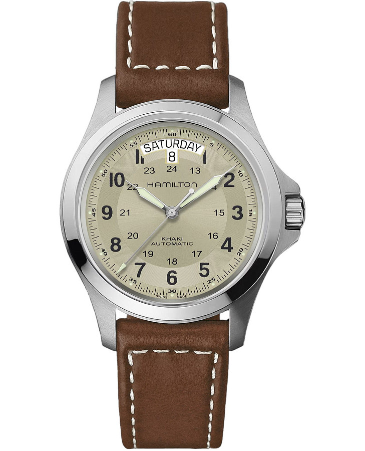 Часы Hamilton Khaki Field King Auto H64455523 — мужские, бежевый