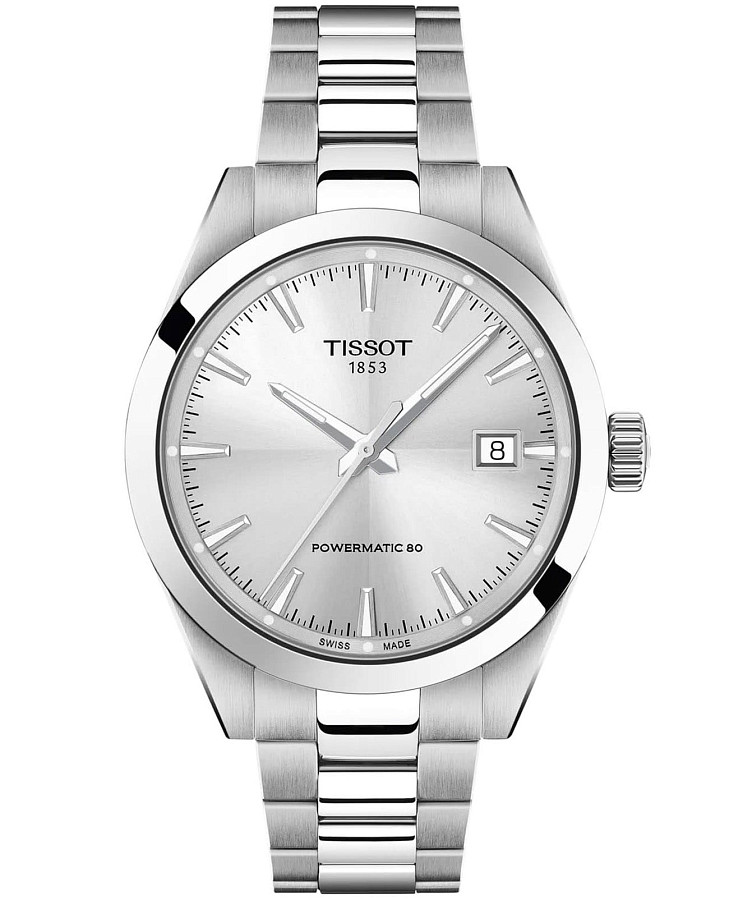 Часы Tissot Gentleman Powermatic 80 Silicium T165.807.11.031.00 — мужские, серебристый