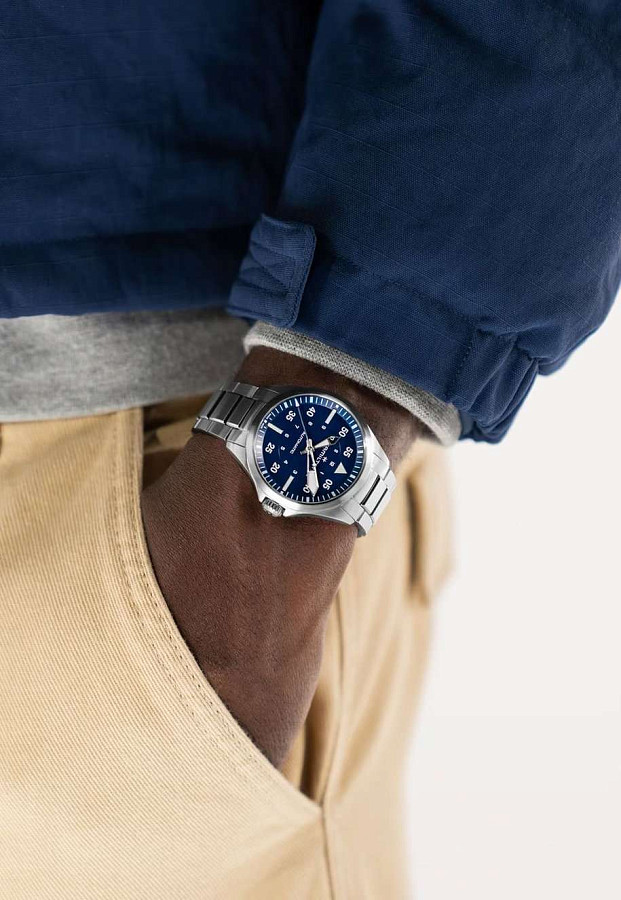 Часы Hamilton Khaki Aviation Pilot Auto H76305140 — мужские, нержавеющая сталь