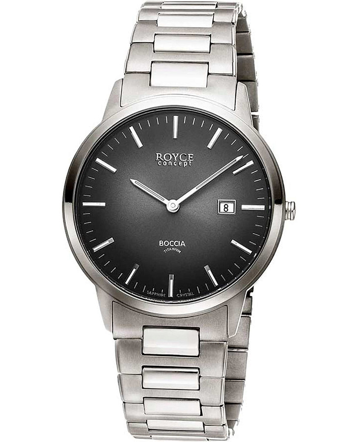 Часы Boccia Titanium Circle-Oval Royce 3658-04 — мужские, черный