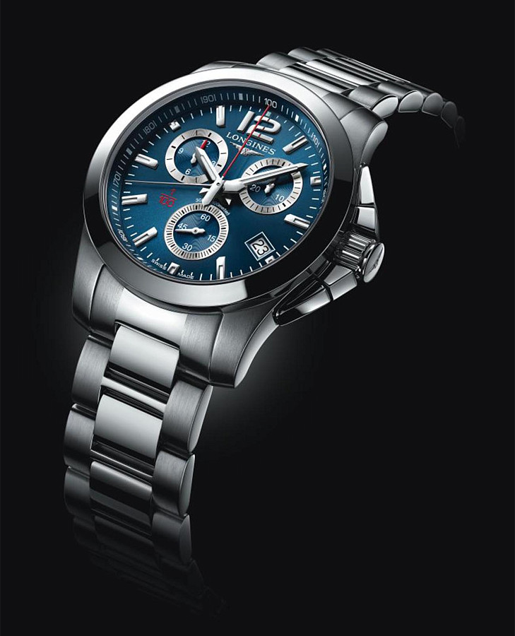 Часы Longines Conquest L3.700.4.96.6 — нержавеющая сталь, мужские