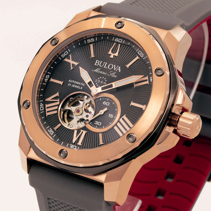 Часы Bulova Marine Star 98A228 — механические, металл сталь
