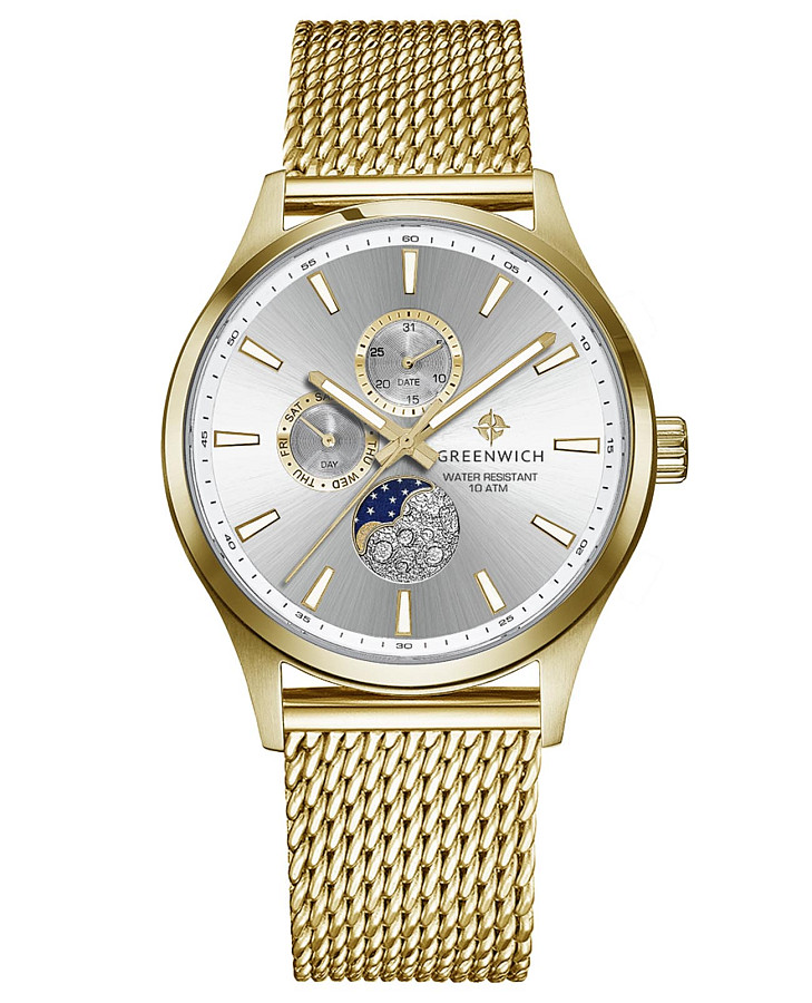 Часы Greenwich Moon Walker GW 058.29.33 — мужские, серебристый
