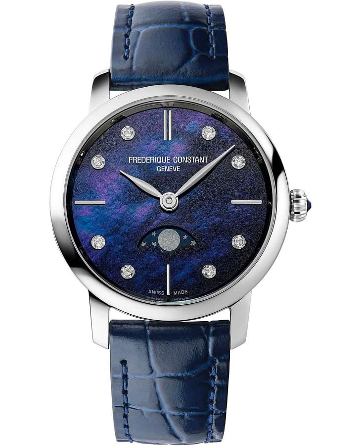 Часы Frederique Constant Slimline Ladies Moonphase FC-206MPND1S6 — женские, фиолетовый