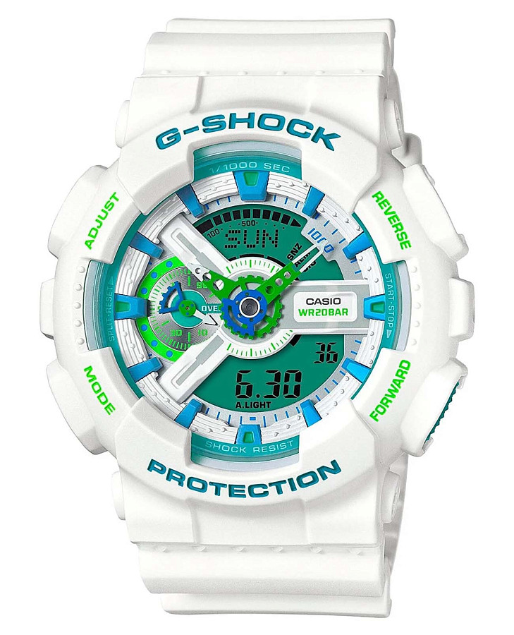 Часы Casio G-Shock GA-110WG-7A — мужские, зеленый