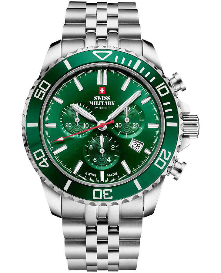 Часы Swiss Military by Chrono Sports Chronograph SM34103.04 — мужские, зеленый