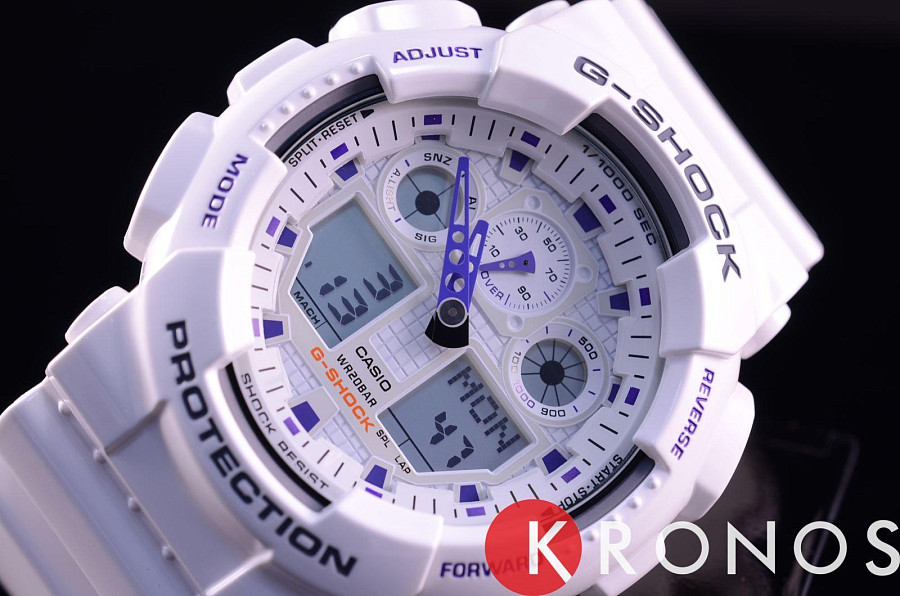 Часы Casio G-Shock GA-100A-7A — белый, пластик