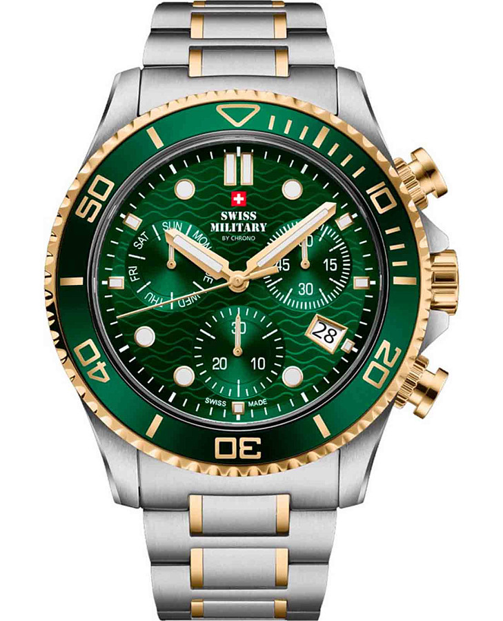 Часы Swiss Military by Chrono XL Chronograph SM34101.05 — мужские, зеленый