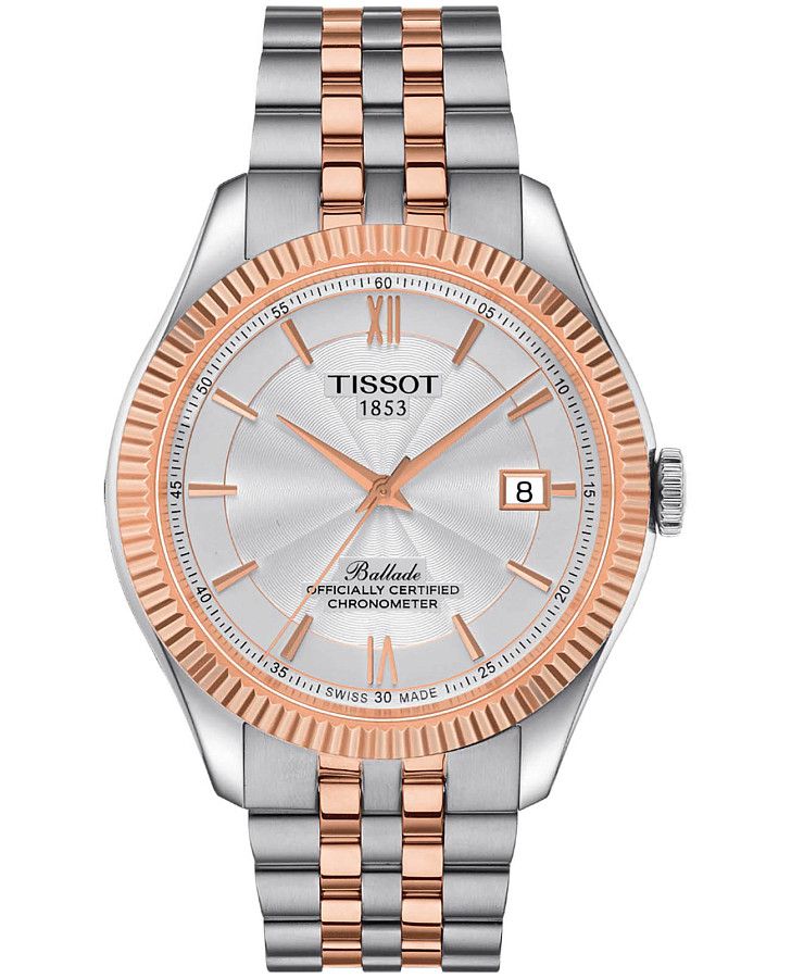 Часы Tissot Ballade Powermatic 80 Silicium T108.408.22.278.00 — мужские, серебристый