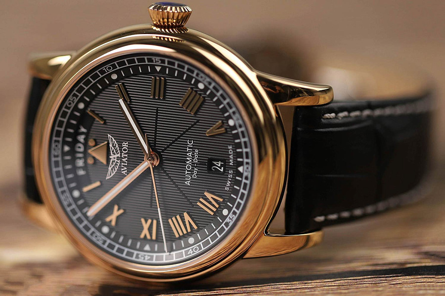 Часы Aviator Douglas Day-Date V.3.35.2.275.4 — кожаный, мужские