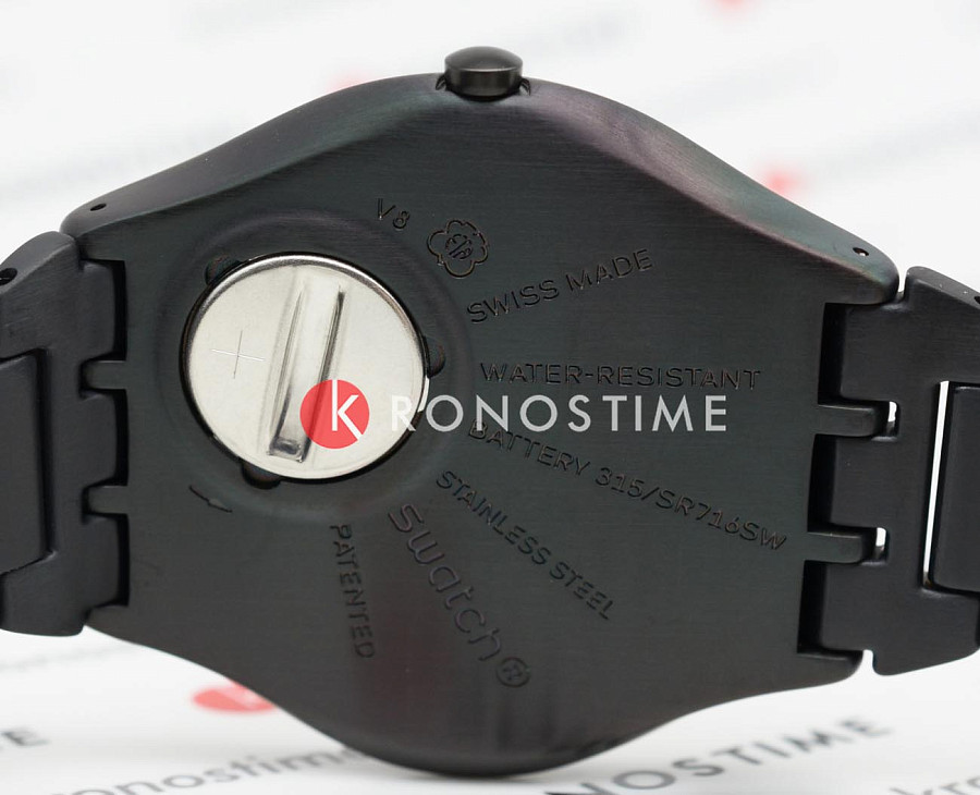 Часы Swatch Skin Irony 42 SS07B109G — мужские, нержавеющая сталь с pvd-покрытием