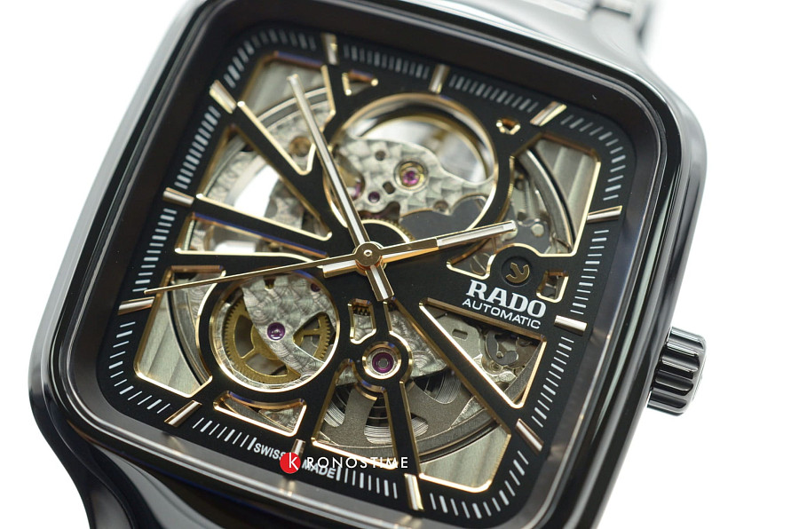 Часы Rado True Square Automatic Open Heart R27086162 — черный, керамика