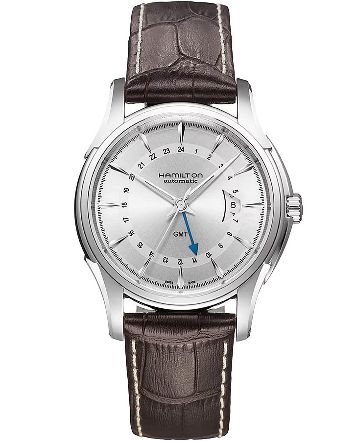 Часы Hamilton Jazzmaster Traveler GMT Auto H32585551 — мужские, коричневый